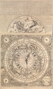 Orologio Astronomico e Cronologico che mostra tutte le parti più utili di un Almanacco