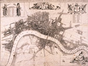 Mappa di Londra, c1680 da John Oliver