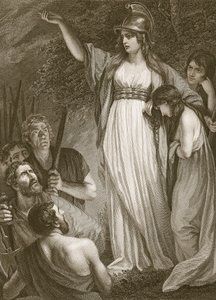 Boadicea arringa i Britanni, inciso da Sharp, illustrazione da 