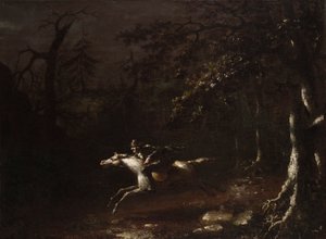 Ichabod Crane in fuga dal Cavaliere Senza Testa da John Quidor