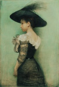 Dama con abito nero e cappello (Alice Hauser) da John Quincy Adams
