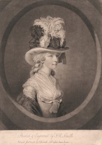 Giovane donna con cappello piumato da John Raphael Smith