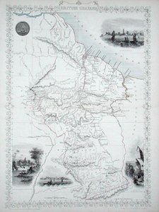 Guyana Britannica, da una Serie di Mappe del Mondo pubblicate da John Tallis & Co., New York & Londra