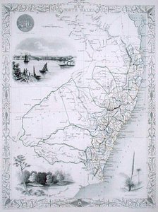 Nuovo Galles del Sud, da una serie di mappe mondiali pubblicate da John Tallis & Co., Londra e New York