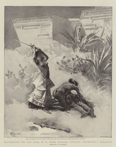 Illustrazione per la nuova storia di H Rider Haggard, intitolata La figlia di Montezuma da John Reinhard Weguelin