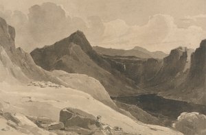 Paesaggio montano con un pastore