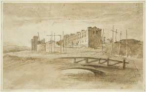 Nuovo Carcere in costruzione, visto dal Ponte Harford, c.1820 da John Reverend Eden