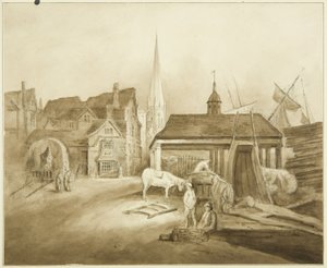 Estremità nord-est di King Street, con il mercato gallese da John Reverend Eden