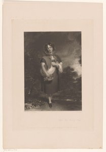 Giovane donna con cappuccio e un cesto in un paesaggio da John Richardson Jackson