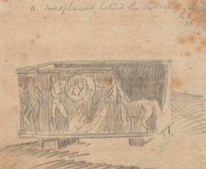 Un sarcofago dietro il palazzo da John Robert Cozens