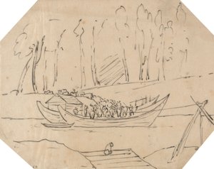 Bovini su una barca da John Robert Cozens