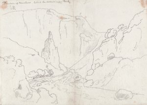 Fontana di Vaucluse, dietro la Roccia Perpendicolare da John Robert Cozens