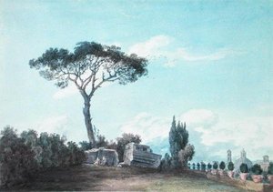 Nei giardini del Palazzo Colonna, Roma da John Robert Cozens