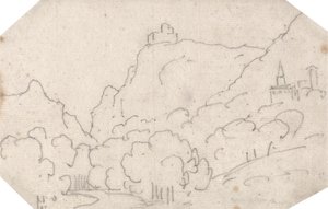 Vista di Montagna con Edifici da John Robert Cozens