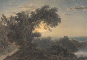 Il lago di Albano e il castello Gandolfo da John Robert Cozens