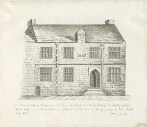 Lichfield - Sala dei banchetti nel The Close: disegno a seppia, nd [inizio XIX sec] (disegno) da John Robert Fernyhough