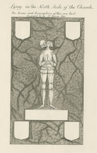 Figura in ottone [Sir James Lee]: disegno a penna e lavaggio, nd [XIX sec] (disegno) da John Robert Fernyhough