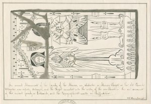 Uttoxeter Church - Tomba della famiglia Minors: disegno a penna e inchiostro, nd [metà XIX secolo]
