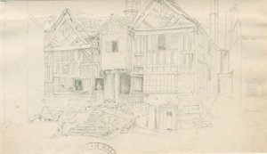 Uttoxeter Town - [Magazzino della birra]: disegno a matita, nd [?metà 19° sec] da John Robert Fernyhough