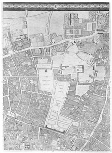 Mappa di Moorfields e Hoxton, Londra, 1746