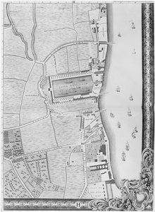 Mappa dei Docks di Lower Rotherhithe, Londra, 1746 (incisione) da John Rocque