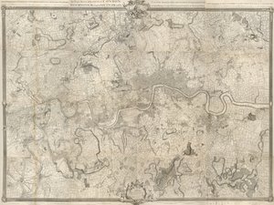 Mappa del XVIII secolo di Londra. Un