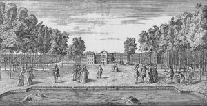 Palazzo di Kensington in epoca georgiana, c1750, 1911 da John Rocque