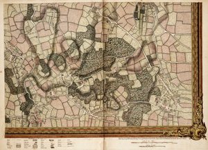 Mappa di Mottingham, Bromley e Chislehurst da John Rocque