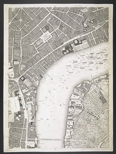Piano di Londra, The Strand, Westminster bridge, un piano delle città di Londra e Westminster, e del borgo di Southwark; : con gli edifici contigui; Da un