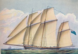 Lugger Armato con Tutte le Vele Spiegate