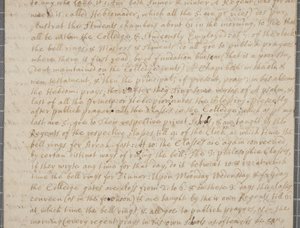 Lettera di John Row, studente a St Andrews, a suo zio, 1691 da John Row