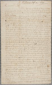 Lettera di John Row, studente a St Andrews, a suo zio, 1691 da John Row