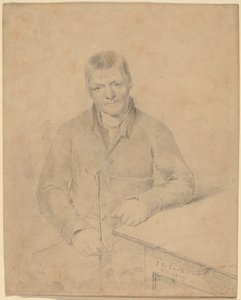 Uomo seduto a un tavolo da John Rubens Smith