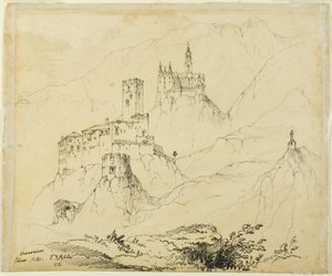 Fortezze in Tirolo, vicino a Malles (recto); Castello di Lenzburg (verso) da John Ruskin