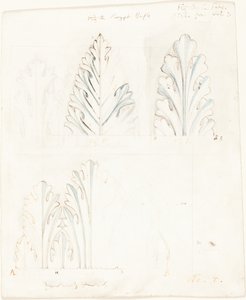 Studio ornamentale con motivo di acanto per "Le pietre di Venezia" da John Ruskin
