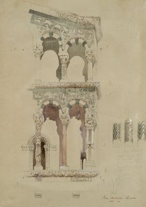 Parte della facciata della chiesa distrutta di San Michele in Foro, Lucca, come appariva nel 1845 da John Ruskin