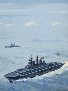 HMS Invincible (gouache su carta) da John S. Smith