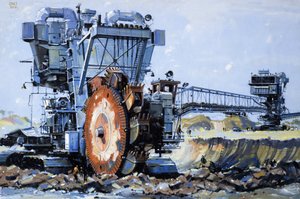 Trasformare il deserto in una terra di abbondanza, illustrazione tratta da "Mighty Machines".