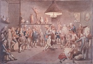 Gli Accademici della Royal Academy di Londra, copia di un dipinto di Johann Zoffany da John Sanders