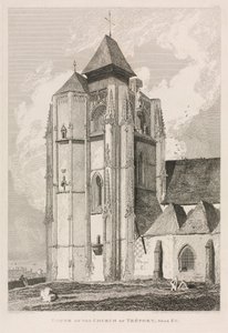 Antichità Architettoniche della Normandia (Vol. II), Tav. 66: Torre della Chiesa di Tréport, vicino a Eu da John Sell Cotman