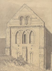 Chiesa di Graville presso Havre de Grace, Normandia: Fine del transetto nord da John Sell Cotman