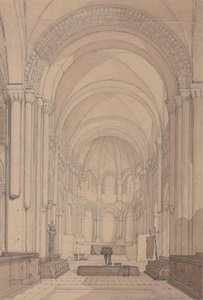 Estremità orientale della chiesa abbaziale di Saint Georges de Bocherville, vicino a Rouen, Normandia da John Sell Cotman