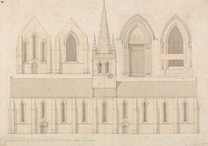 Elevazione della chiesa di Columbiers, vicino a Valognes, Normandia da John Sell Cotman