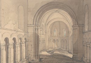Interno della cappella di Saint-Julien, vicino a Rouen, in Normandia da John Sell Cotman