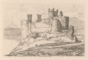 Liber Studiorum: Tavola 25, Castello di Harlech, Galles del Nord da John Sell Cotman