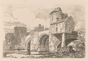 Liber Studiorum: Tavola 26, Monnow Bridge, Monmouthshire, 1838 da John Sell Cotman