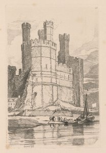 Liber Studiorum: Tavola 28, Castello di Caernarvon, N. Galles da John Sell Cotman