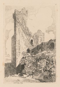Liber Studiorum: Tavola 32, Castello di Caernarvon, Galles del Nord, 1838 da John Sell Cotman