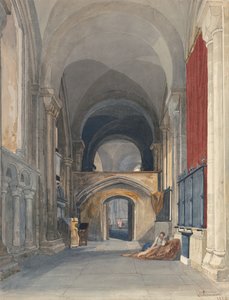 Cattedrale di Norwich: Interno della navata nord del coro, sguardo verso est da John Sell Cotman