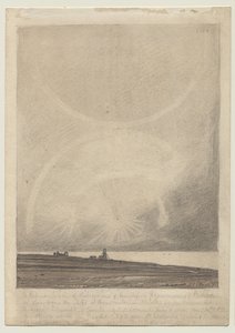 Verso: Un effetto di parelio visto dal faro di Hunstanton il 6 luglio 1816 da John Sell Cotman